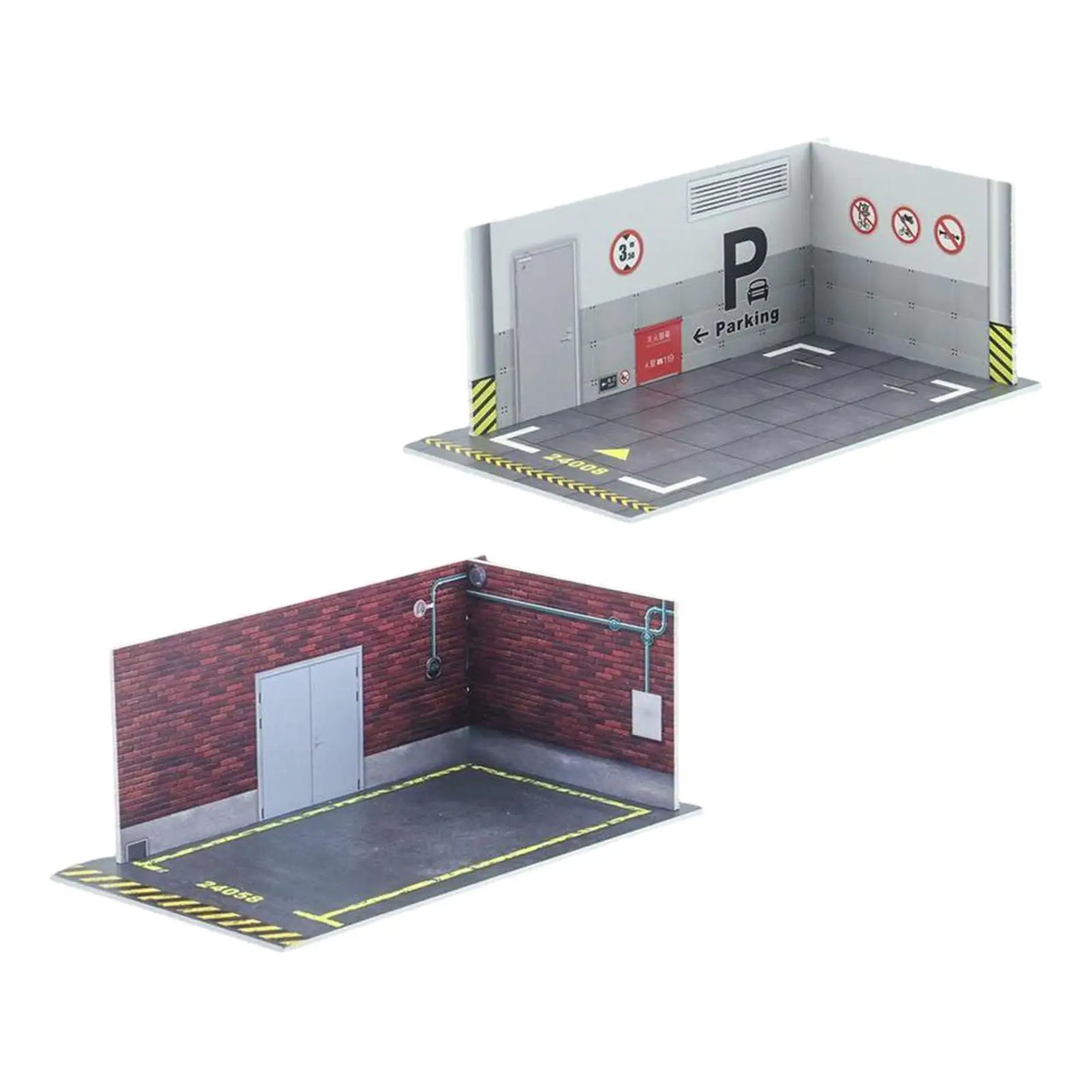 

2pcs Car Model Diorama Parking Scenery 1/24 DIY for Model Car