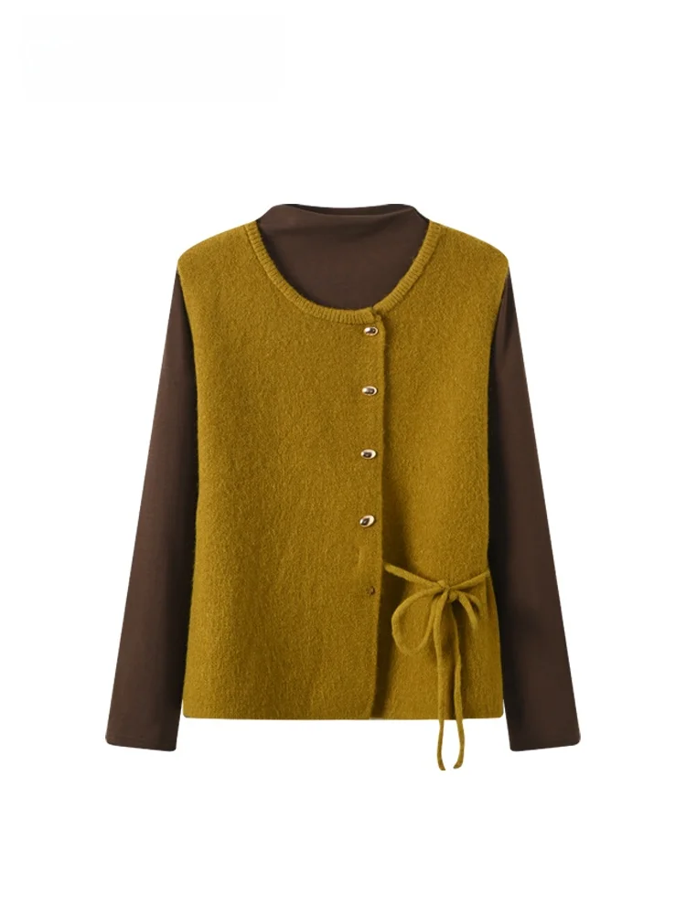 

Трикотаж больших размеров Long Sve, повседневный женский модный комплект, утягивающий осенне-зимний топ для полных сестер, маленький дух, сле