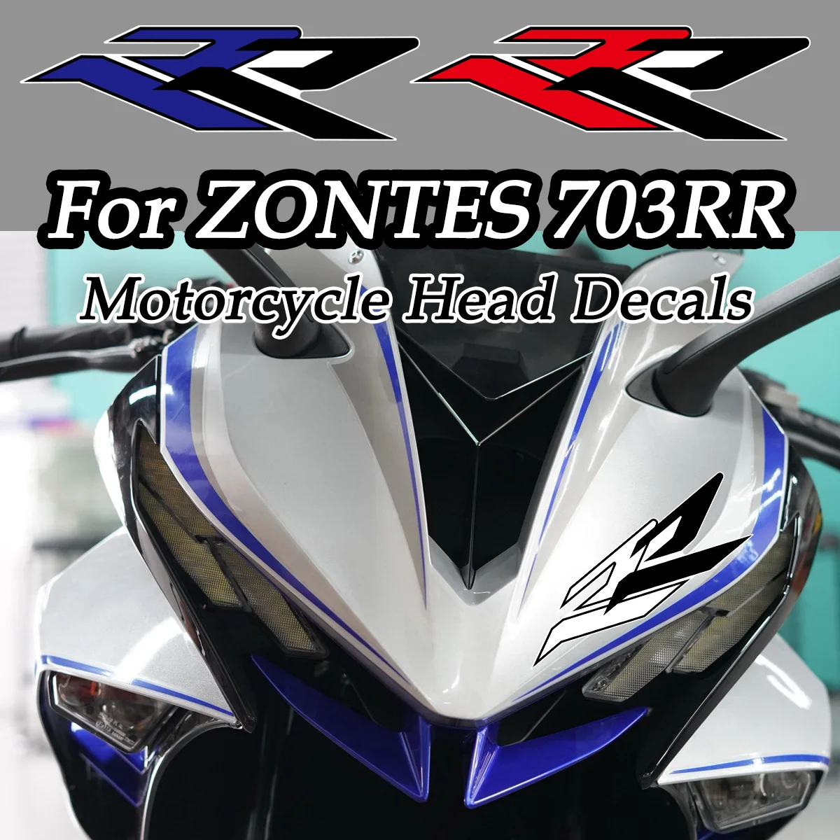Para ZONTES Zontes 703RR 703 RR pegatinas reflectantes para cabeza de motocicleta decoración frontal de motocicleta calcomanías de accesorios de vinilo impermeables