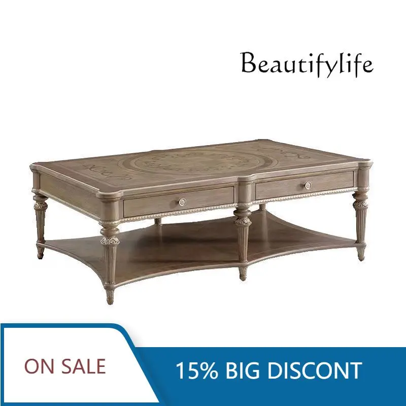 

Новый журнальный столик из классического китайского шпона с гравировкой, большой, для гостиной, простой, дизайнерский, X