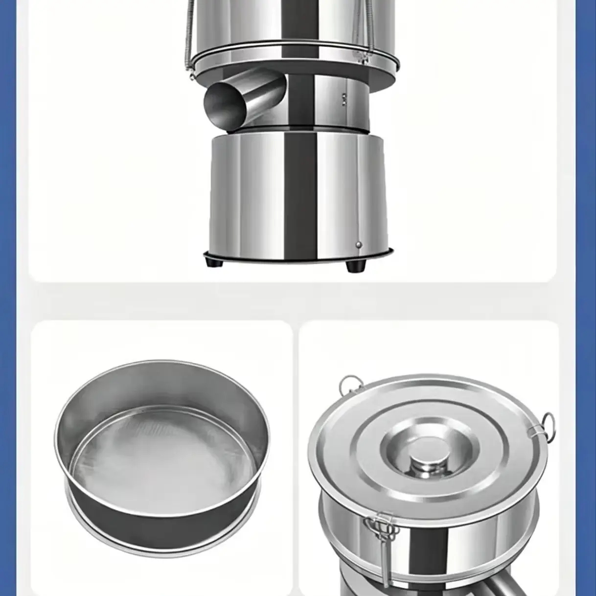 Small Stainless Steel Vibrating Screen, Electric Powder Sieve Machine for Medicinal Powder, Food Flour, Metal Powder