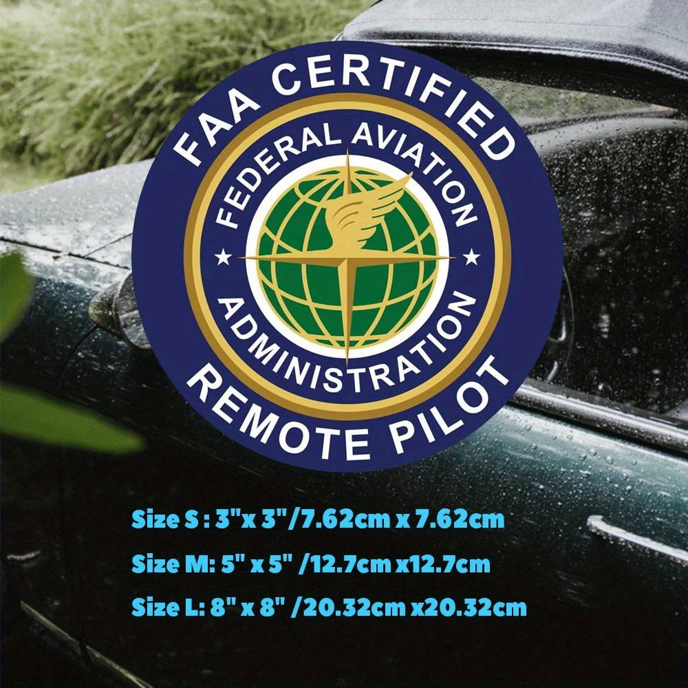 Round FAA Certified Remote Pilot Sticker, Federal Aviation Administration Vinyl, Aviation Decal For Cars, Trucks, Laptops, And W