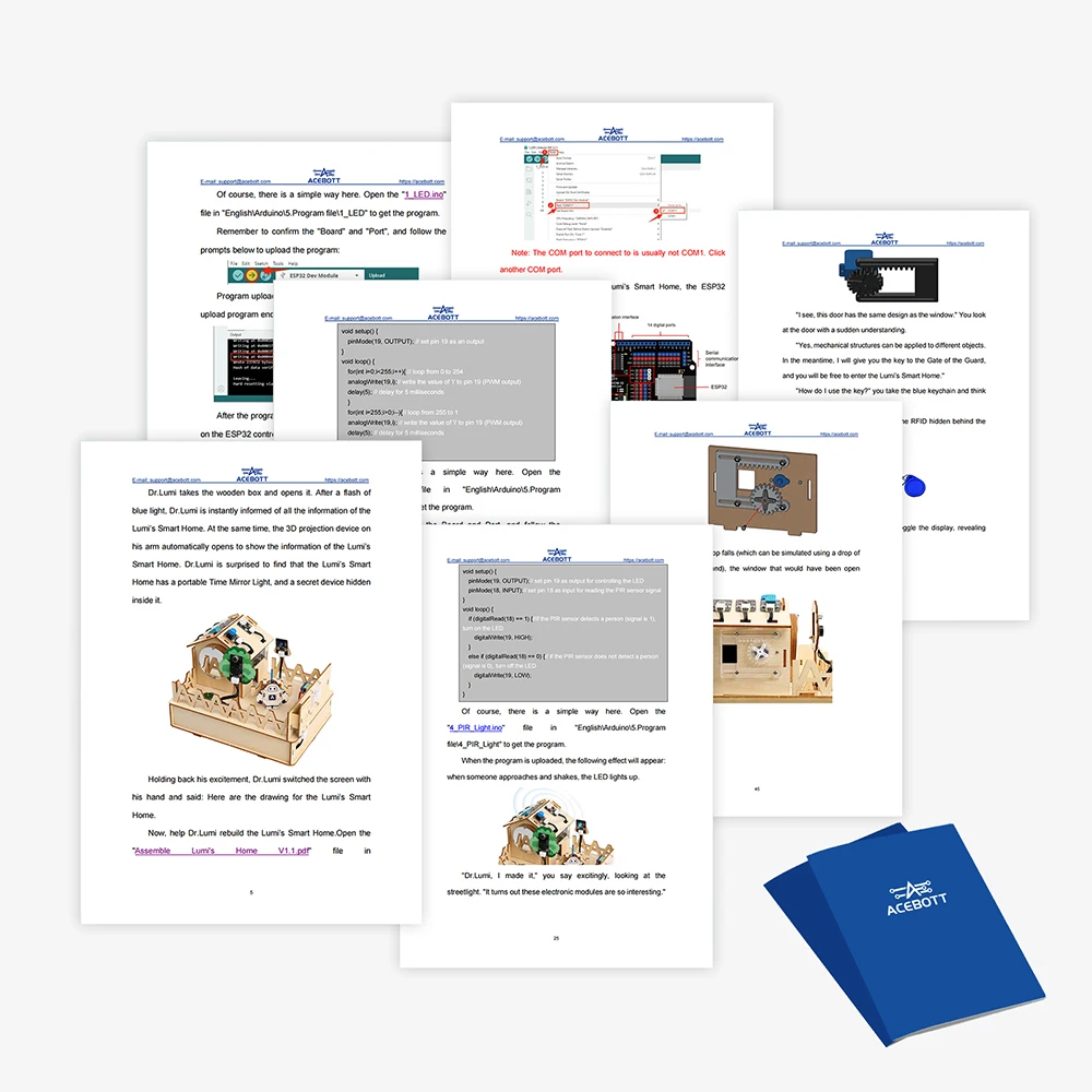 Kit de Inicio ACEBOTT Smart Home für ESP32 Casa de Madera IoT Wifi Programmierbar für Arduino Scratch