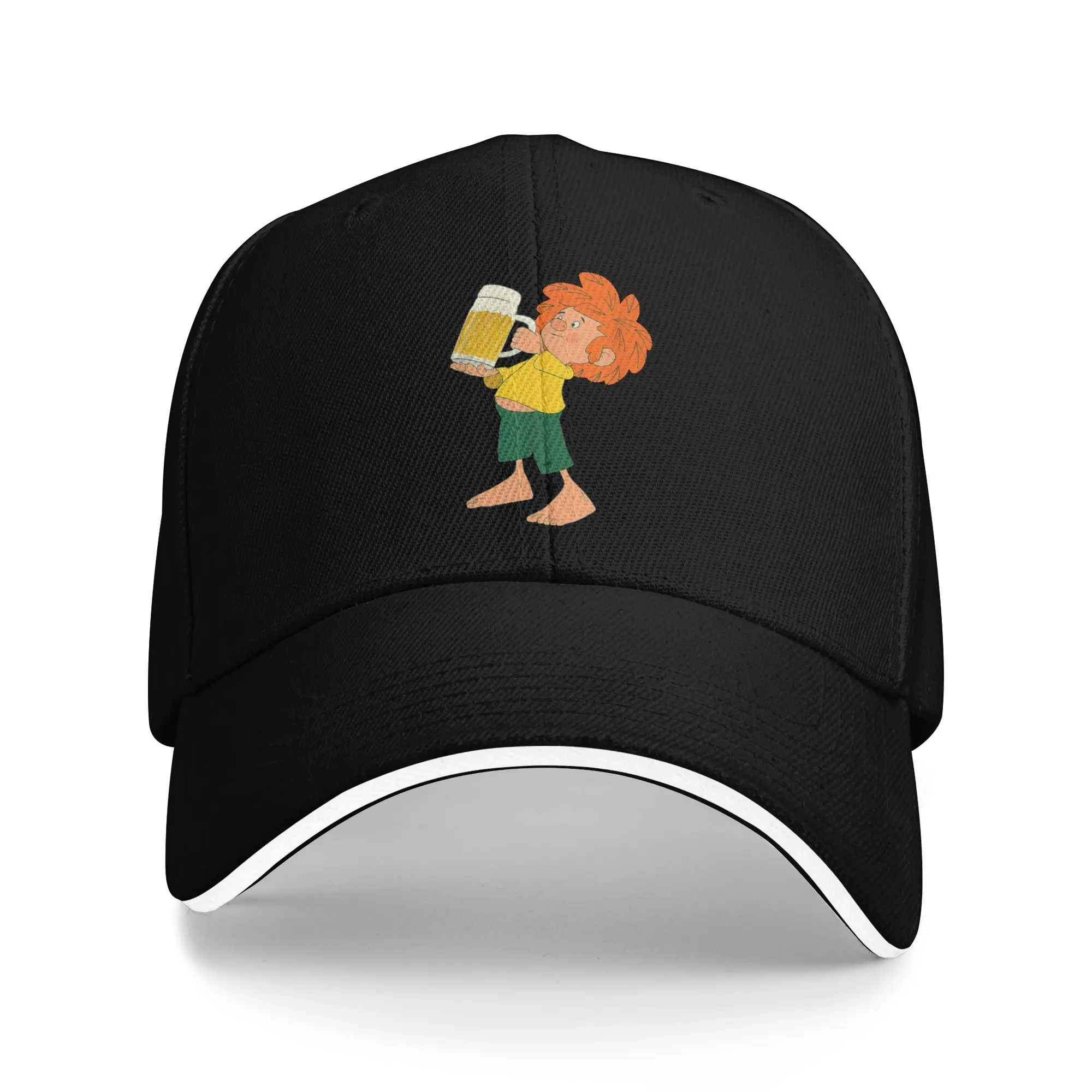 Pumuckl Drinks Beer Sandwich Baseball Caps Fashion Polyester Anime Cartoon Snapback Cap Unisex Summer Adjustable Fit Hats