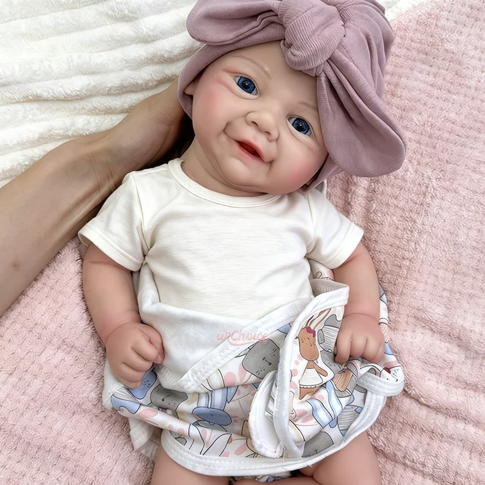 17Inch Waterproof Full Silicone Reborn Girl Vivienne With Painted Skin Newborn Baby Doll Lifelike Muñeca Reborn For Kids Gift