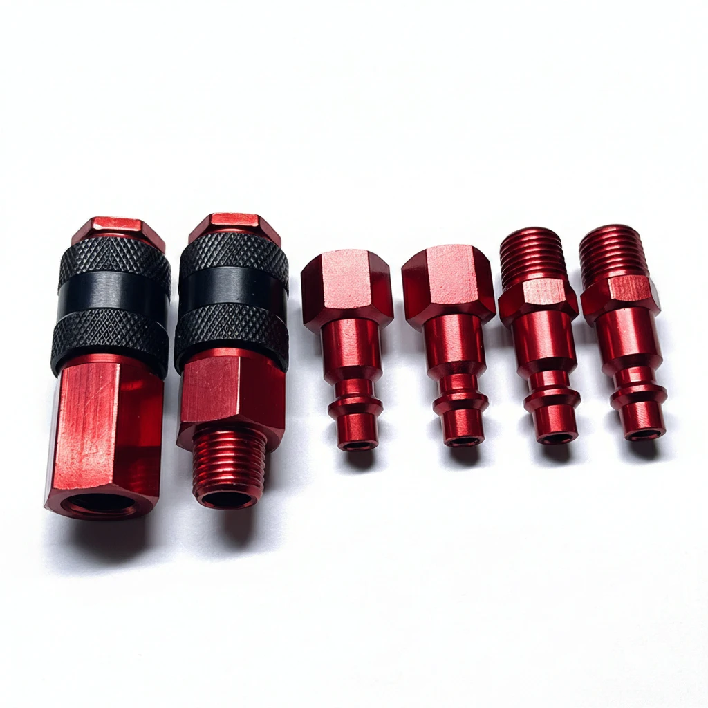 1/4" Male Thread Pneumatic Quick Connector – 2-Pack Brass-Plated Coupler For Air Compressors, Leak-Proof Tapered Threads, Durable For High-Pressure Shop And Auto Use