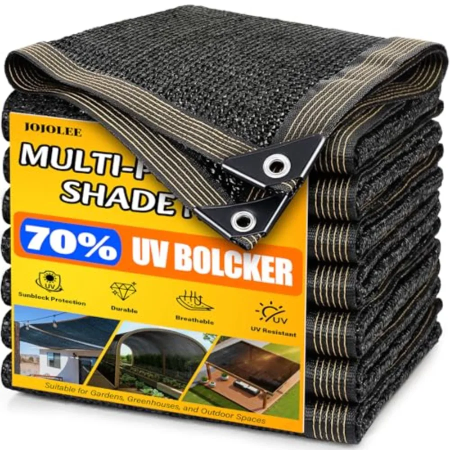 

70 Sun Shade Cloth 10x20FT Shade Net Mesh Tarp with Grommets Black Sunblock Cover for Outdoor Patio Plants Pergola Greenhouse C