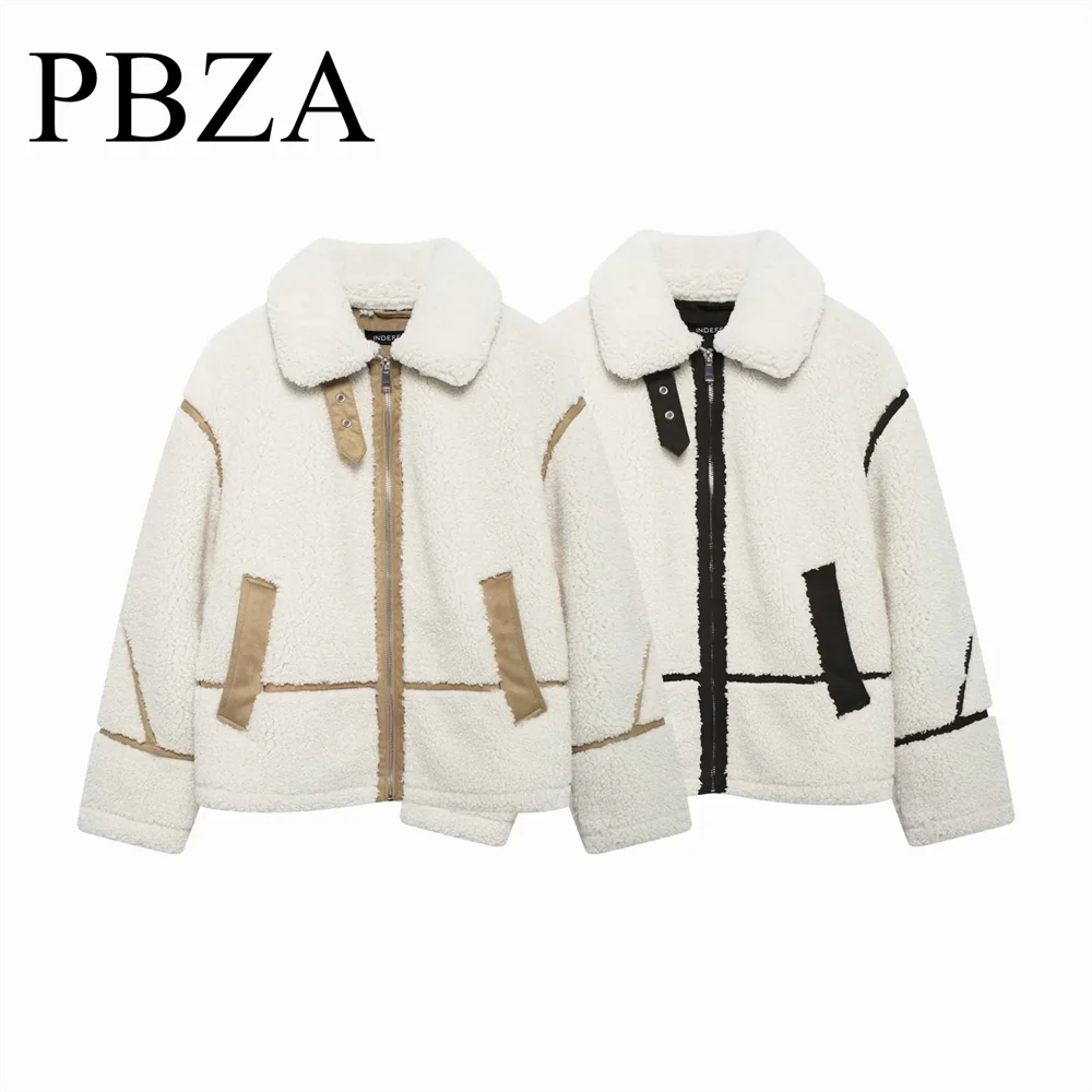 

Women's new autumn and winter products, casual lamb fleece fleece fleece double-sided long sleeved lapel jacket top jacket