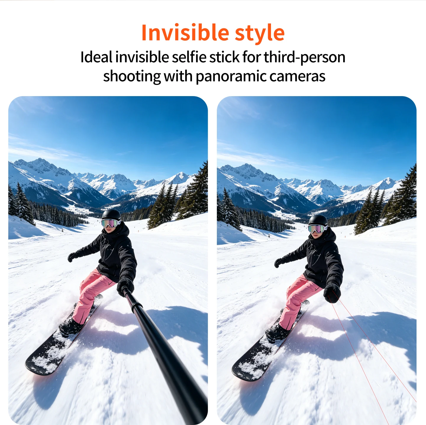 70cm Aluminium Unsichtbarer Selfie-Stick 6-teilige Verstellbare Verlängerungsstange für Insta360 X5/X6 für DJI OSMO 360 II/Action 5 Pro Kamera – Detail 10