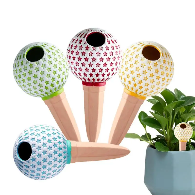 

4Pcs Self Watering Planter Insert Plant Terracotta Watering Spikes Self Watering Globe Shape Plant Watering System