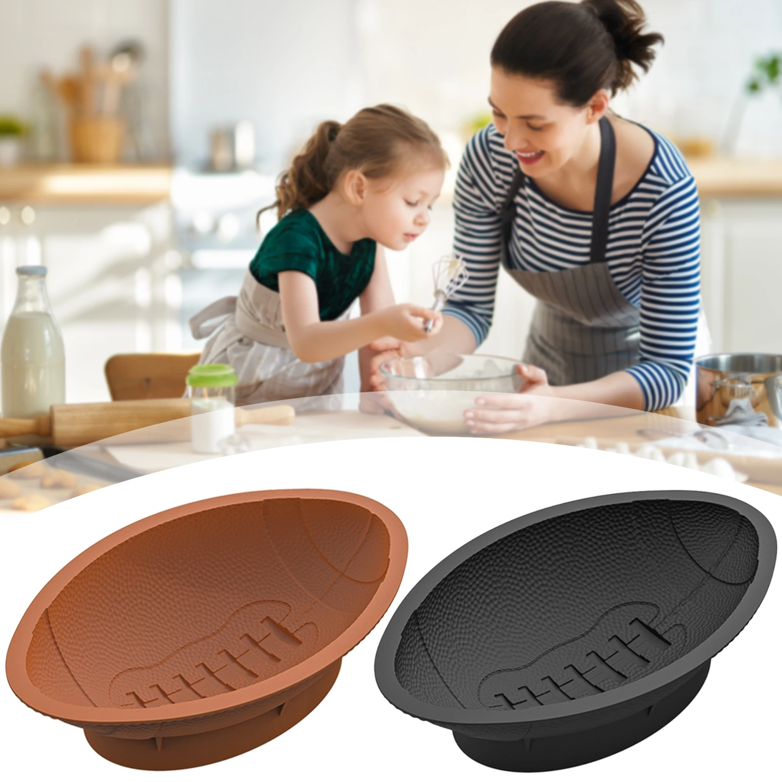 

3D форма для торта по регби, антипригарная силиконовая форма для футбольного торта, сделай сам, форма для выпечки шоколада, регби, спортивный сезон, вечерние принадлежности для выпечки