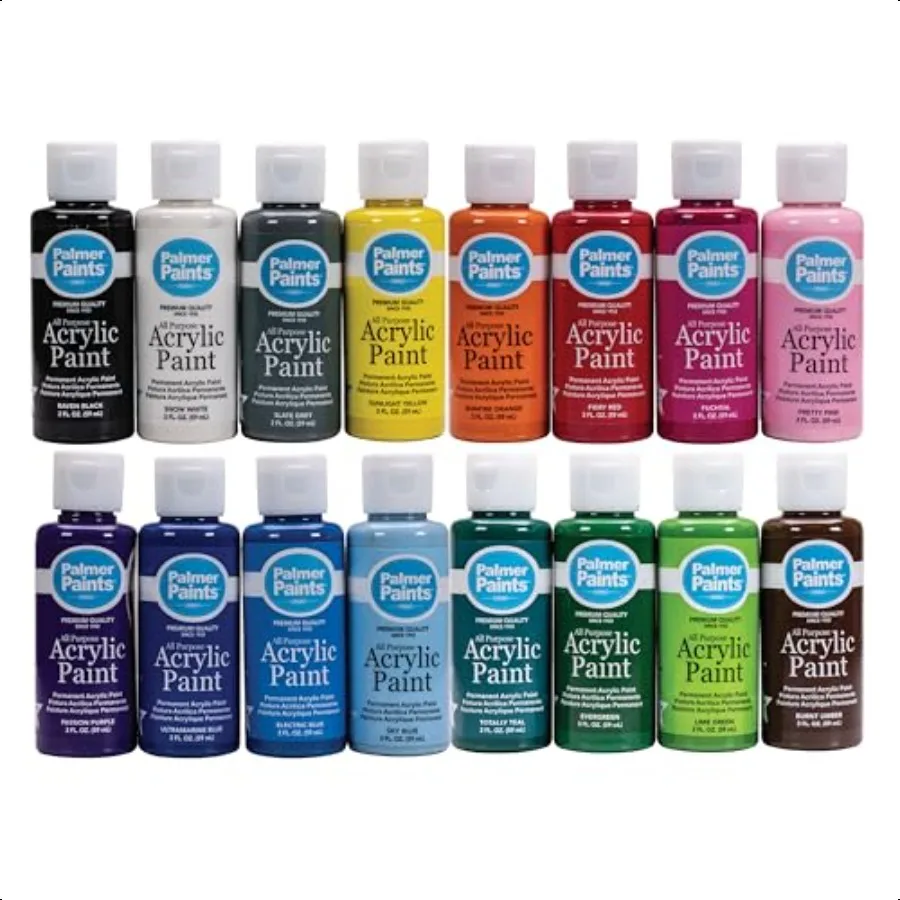 

Palmer 2oz 16 Color Acrylic Paint Set Perfect Color Selection