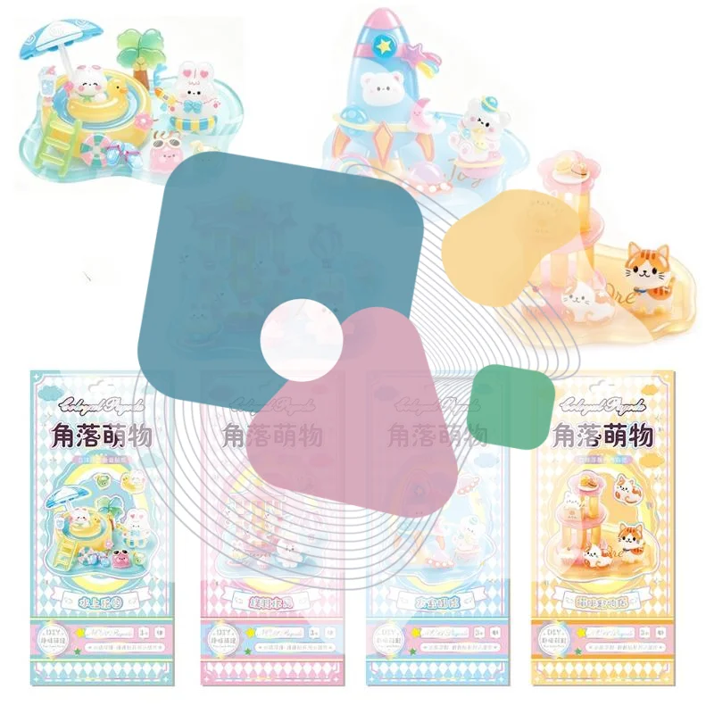 3D Stacked Crystal Stickers Cute Animal Print No Residue Removable Decals for Kids DIY Craft Scrapbooking Decor