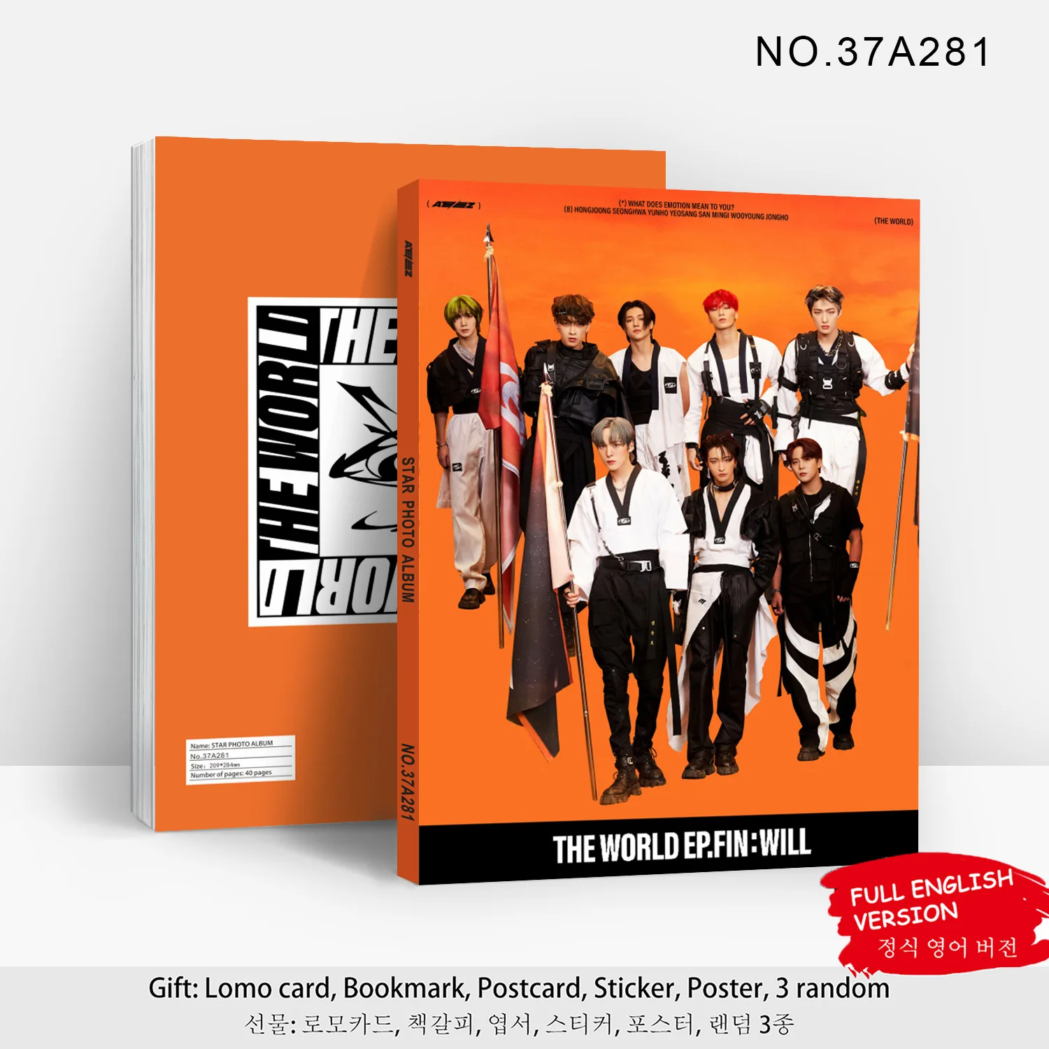 Ateez Idol nuevo álbum THE WORLD EP.FIN:WILL colección de fotos Yunho Yeosang San Mingi Jongho HD Printd colección de carteles regalo para seguidores