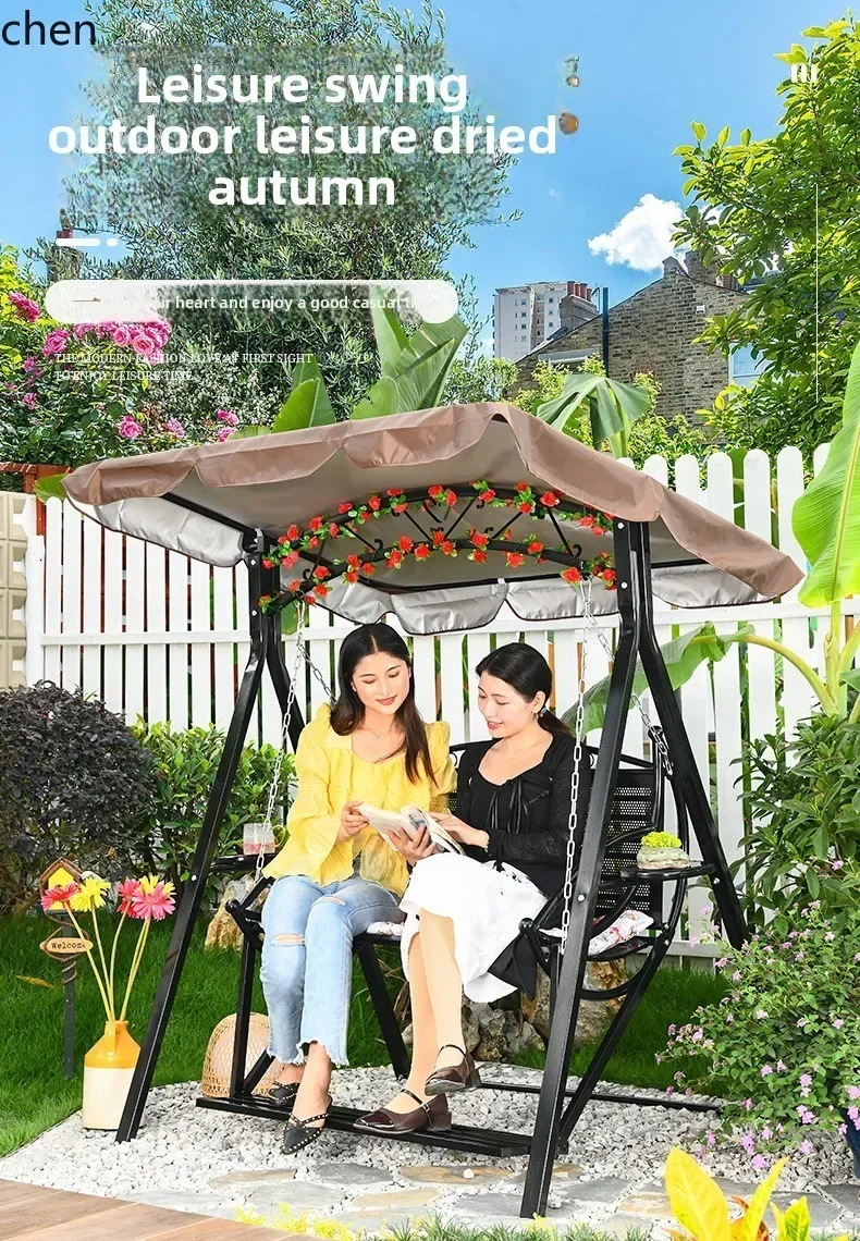 y9.3-outdoor swing chair outdoor household wroug iron rocking chair courtyard balcony garden yard swing chair