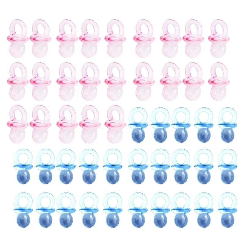 

50 Pieces Acrylic Pacifiers Transparent Pacifiers for Baby Shower Centerpieces Decor Gender Reveal Party Table Scatter