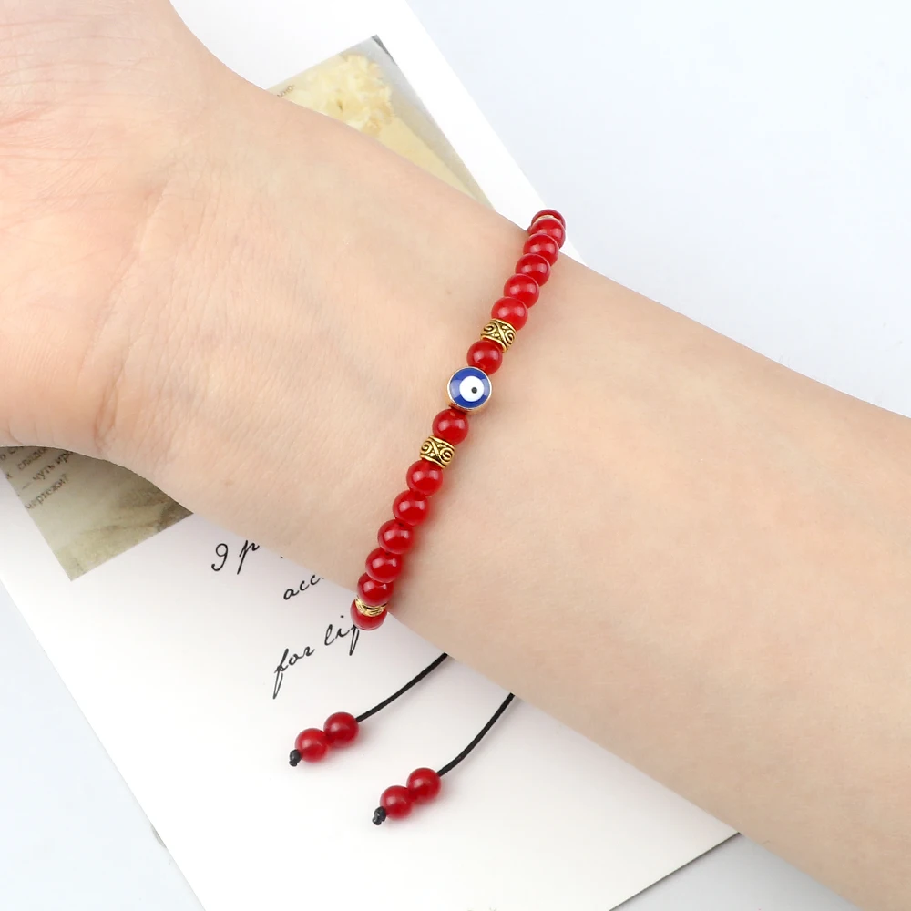 Fashion Turkish Evil Eyes Braid Bracelets For Women Vintage Natural Mini Beads Bracelets Men Lucky Tibetan Buddhist Jewelry Gift image 5