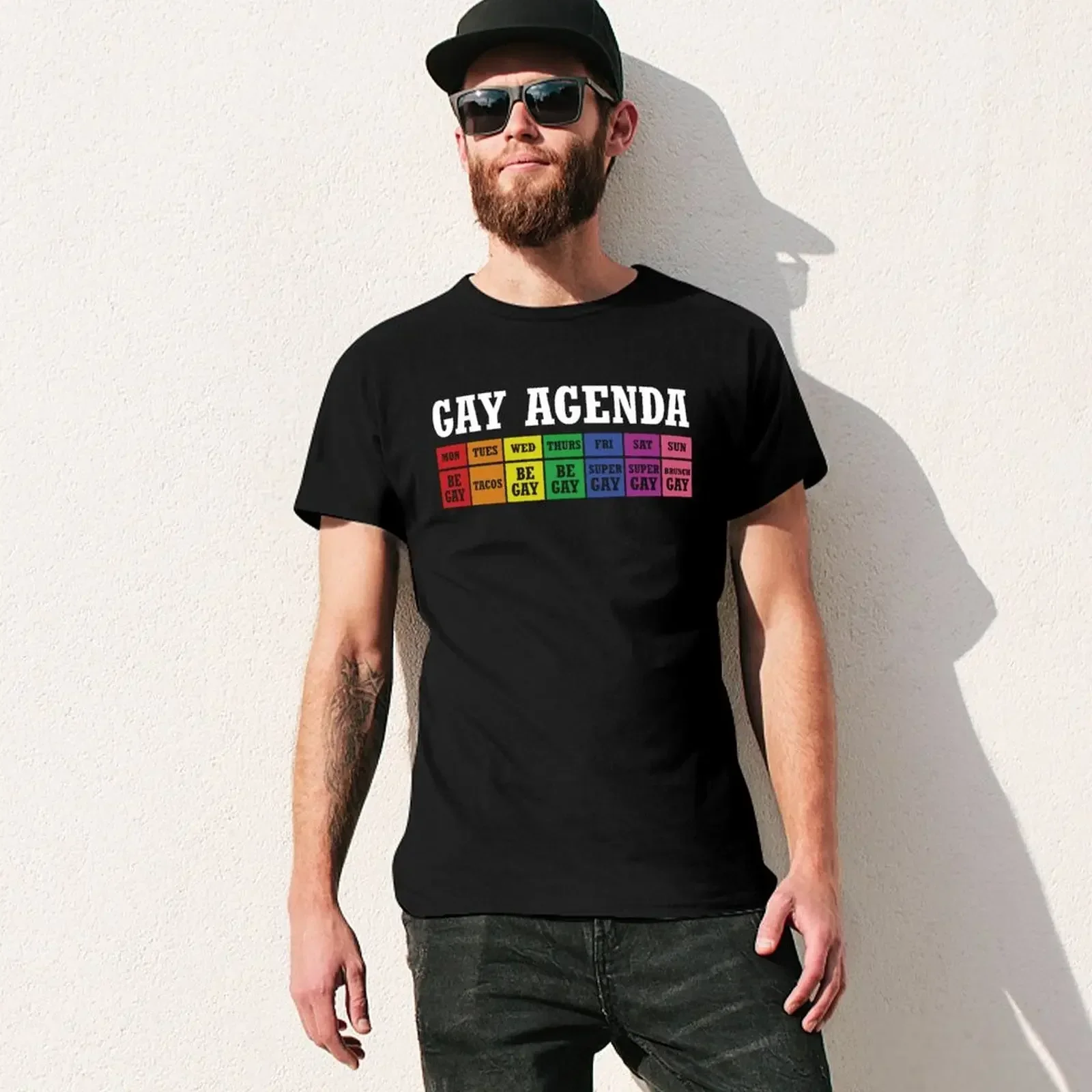 Gay Pride Agenda LGBT Love is love Pride rainbow print top fashion comfortable short sleeve T-shirt clothing