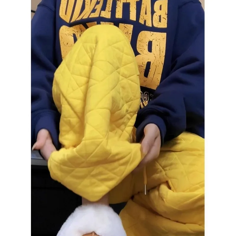 

Men's Autumn Winter Wide Leg Cotton Pants Dstring Polyester Fiber Resistant to Deformation Cleanfit Sle Ciwalk Suitable