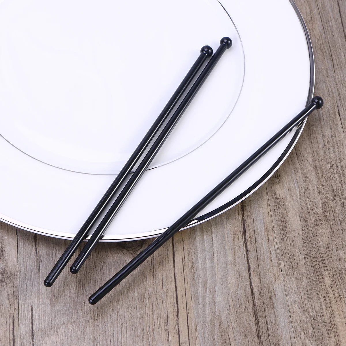 

50Pcs Acrylic Stirring Sticks Black Reusable Beverage Stirrers for Wine Juice Coffee Cocktail Swizzle Sticks Beverage Stirrers