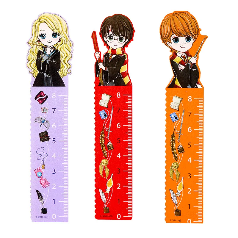 Harry Potter Ruler Hogwarts Kawaii Cartoon Characters Hermione Malfoy Movie Peripherals Student School Stationery Bookmarks Gift