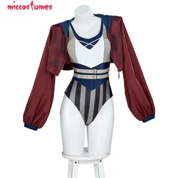 HAIKYUU Women's Vi Derivative One Piece Swimsuit Striped Bathing Suit Bodysuit with Wrap Skirt