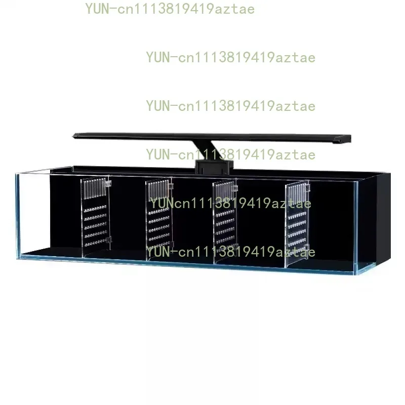 Modular Partition Glass Aquarium, Self‑Cleaning Ecological Fish Tank with Built‑in Filter