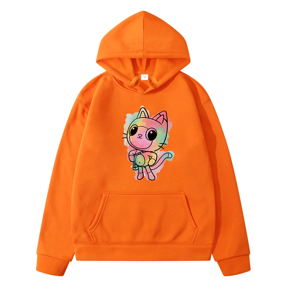 Gabbys Dollhouse Cute Cat Hoodies for Boys/Girls Harajuku Sweatshirts Cartoon Graphic Clothes Unisex Aesthetic Anime Pullovers