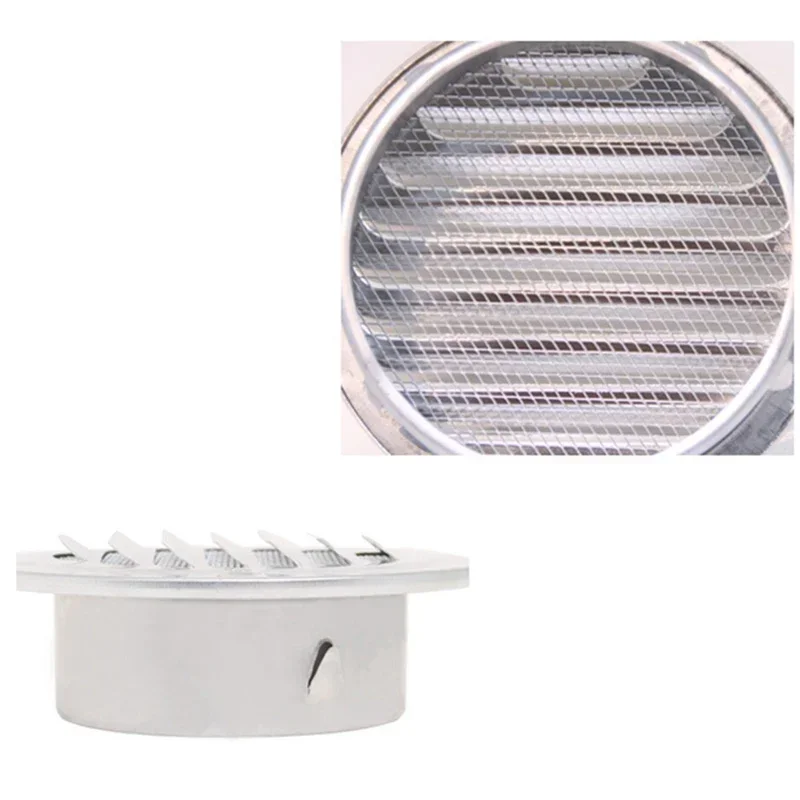 Stainless Steel Louver Air Vent Outlet with Anti Insect Mesh, Thicken Design, Multiple Sizes 80mm/100mm/120mm/160mm