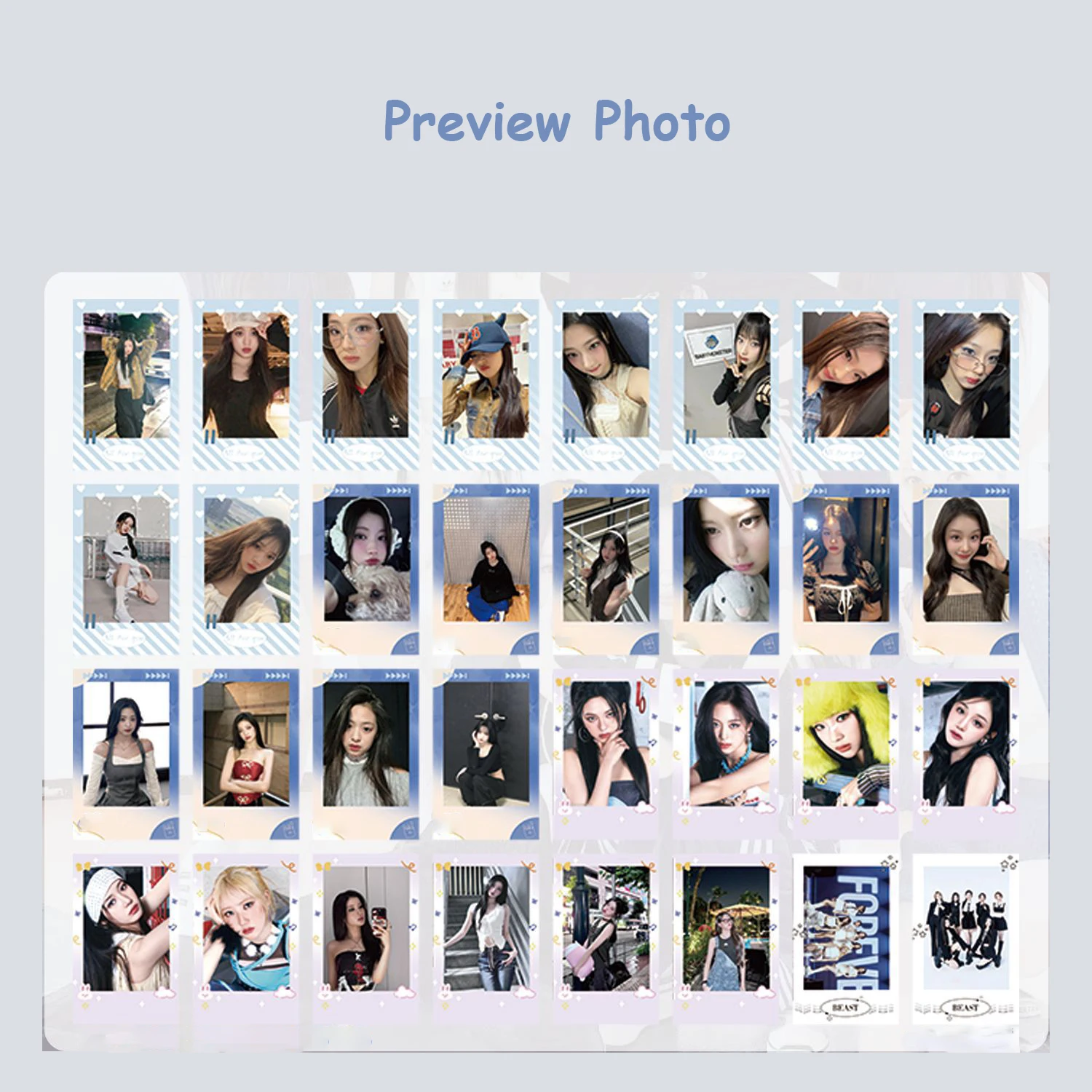 100Pcs/Set Babymonster Postcards Gift Box Two Sides Fashion Photocard Karina Winter Ningning Giselle Blind Boxes Fans Collection