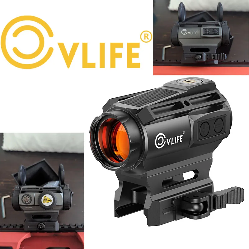 

CVLIFE EagleFeather X Solar Multi-Reticle Red Dot Sight 1x20mm 2MOA Dot 40MOA Circle Motion Awake Optics with Quick Release