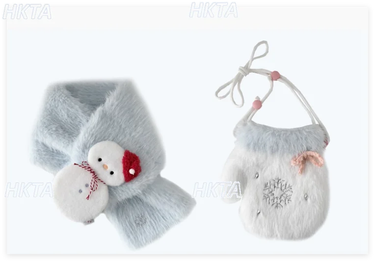 2025 الحلو لوليتا المطرزة الكرتون أفخم وشاح قفازات حقيبة حقيبة ساعي شتاء دافئ لطيف جديد عيد الميلاد السنة الجديدة وشاح المرأة