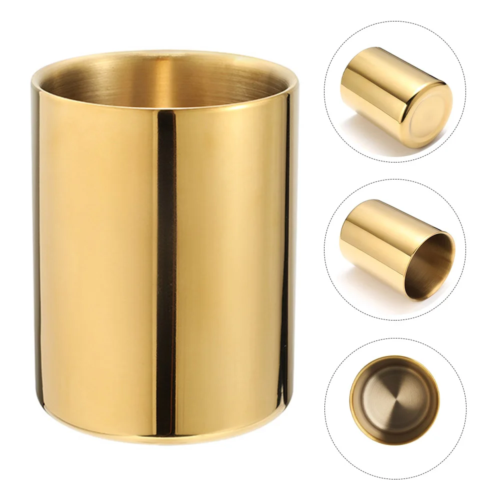 

Pen Holder Stainless Steel Vase Makeup Brush Rest Stand 105x8cm Pencil Cup Stationery Storage Desktop