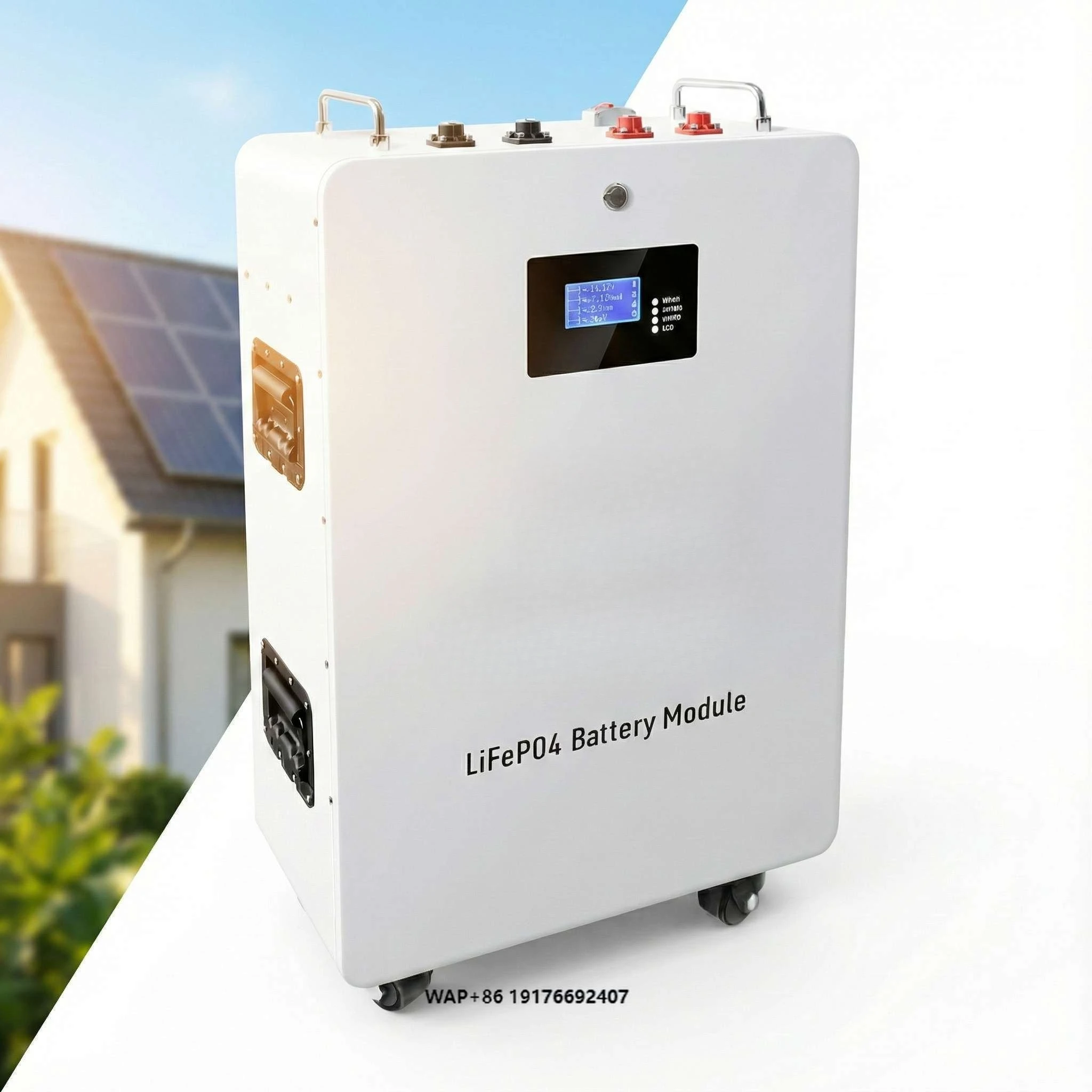 5.12kWh 51.2V 100AH LiFePO4 Wall Mount Battery Plug & Play Home Storage Long Life Residential Solar Backup Power