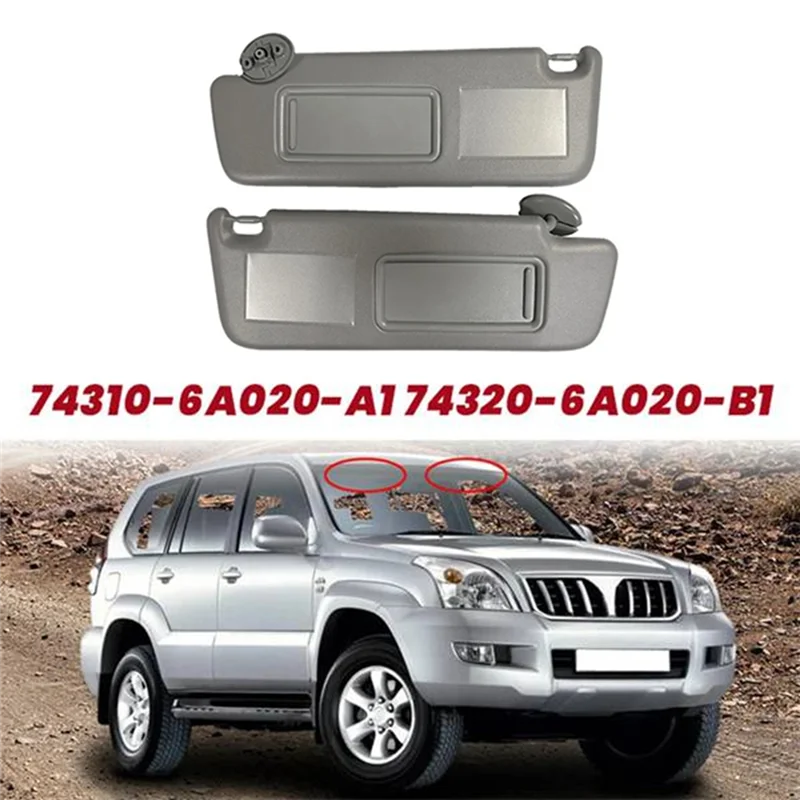 

Grey Sunvisor LED Lamp With Mirror For Toyota Prado 120 2003- 2009 1Pair 74310-6A020-B1 74320-6A020-B1 74320-60850-B1