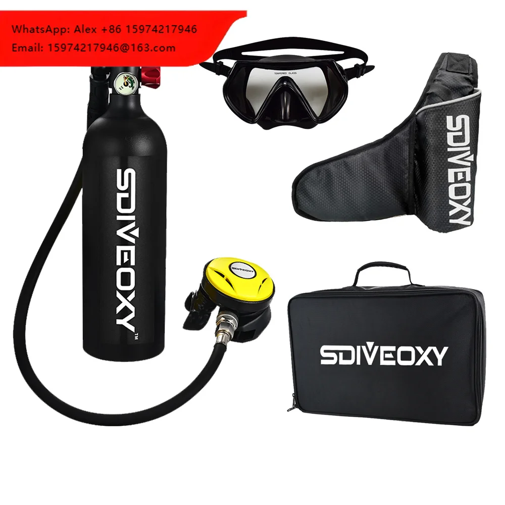 2026 Factory Price Professional 1L Mini Scuba System High Pressure Underwater Oxygen Tank For 15-25 Minutes Diving