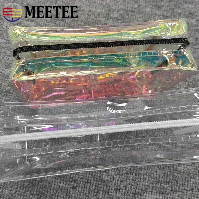 Meetee 2/5/10Meters 3# 5# Transparent PVC Nylon Zippers Clothes Raincoat Bag Zip Tape Repair Kit DIY Sewing Zipper Accessories