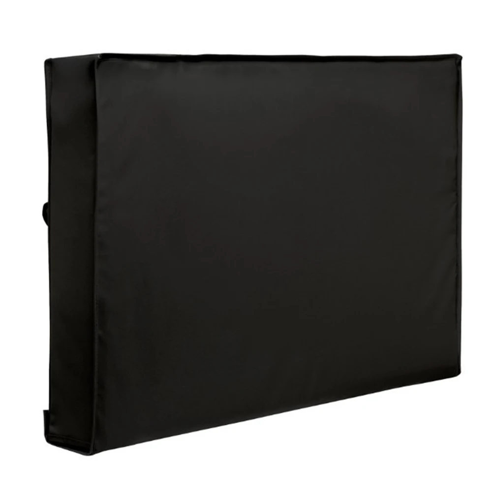 

Outdoor Waterproof Cover Flat Screen Protector Black Television Weatherproof Dustproof Microfiber Cloth Durable Straps