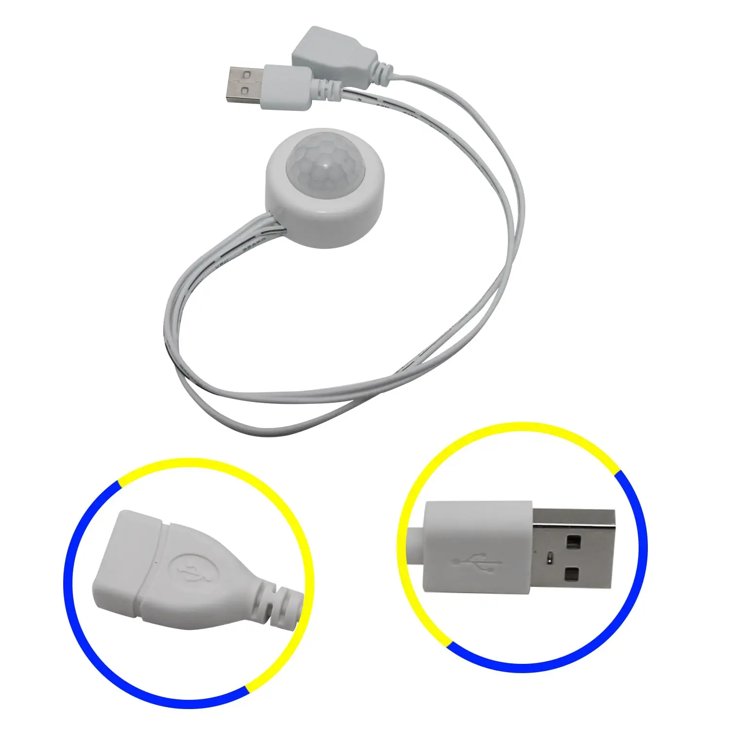 USB/DC Plug Adjustable PIR Infrared Human Motion Sensor Switch DC5V 12V 24V Smart Switch for LED Light Strip Night Lamp Bulb