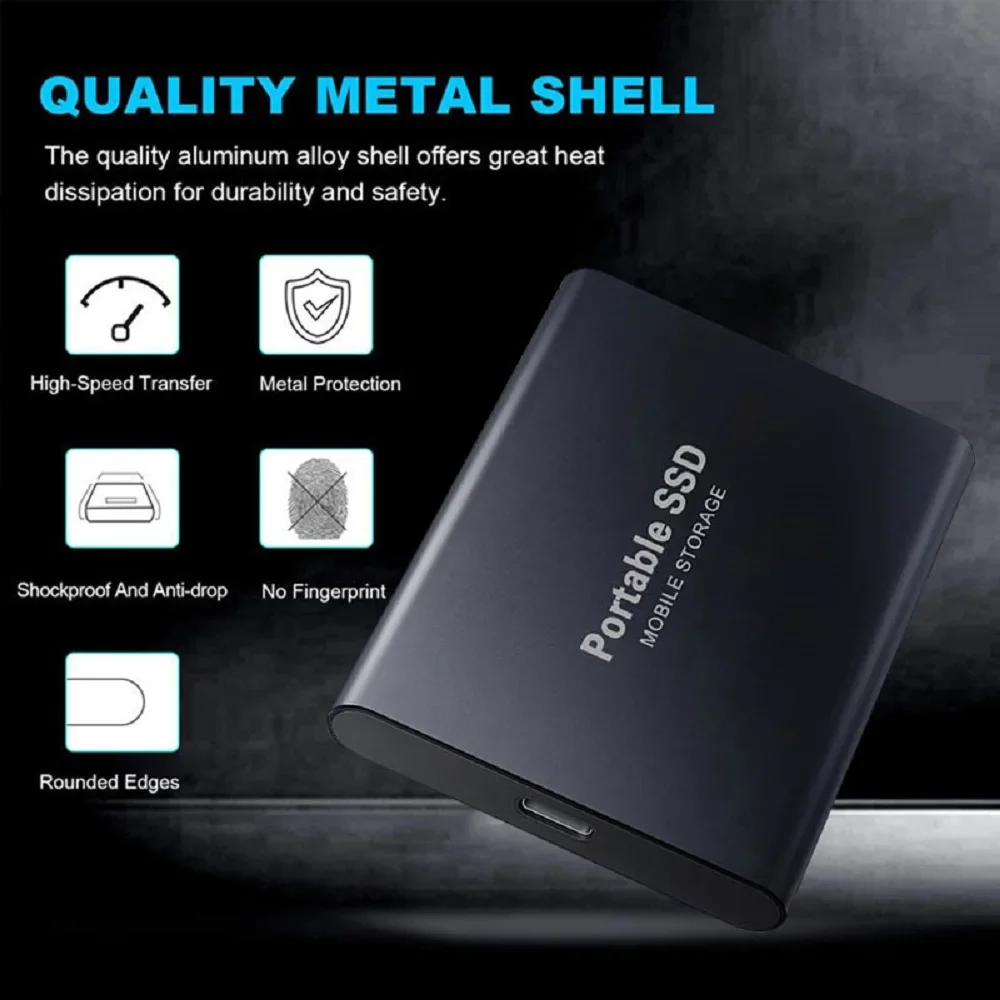 Original 2tb disco rígido externo 1tb portátil ssd mini discos duros de alta velocidade disco rígido de estado sólido externo novo