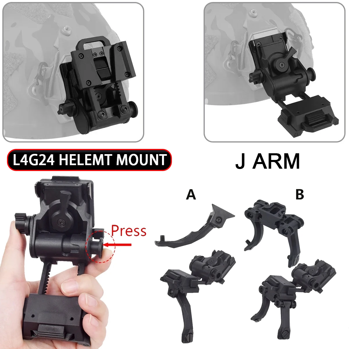 Wilcox Helmet Adapter L4 G24 L4G24 NVG Helmet Mount For PVS15 PVS18 GPNVG18 Night Vision Fast Goggles Stent OPS Helmets Parts