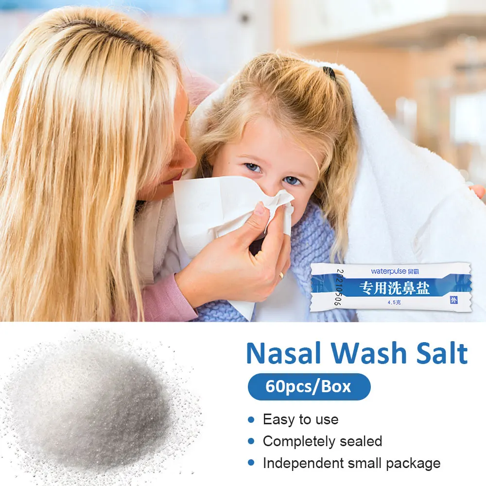 30PCS/Bag Nasal Wash Salt Rinse Mix Allergic Rhinitis Relief Nose Cavity Protector Irrigation for 2.7g 4.5g Adults Nose Cleaner