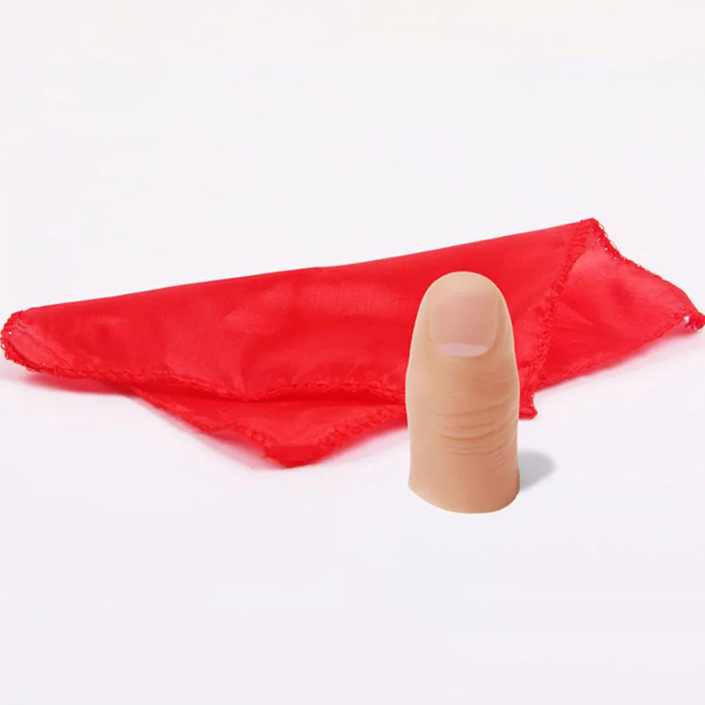 3 juegos de bufanda de mago de dedo falso, tela duradera de plástico, accesorio profesional para actuación en escenario, Gadget para trucos, bufanda para puesta en escena
