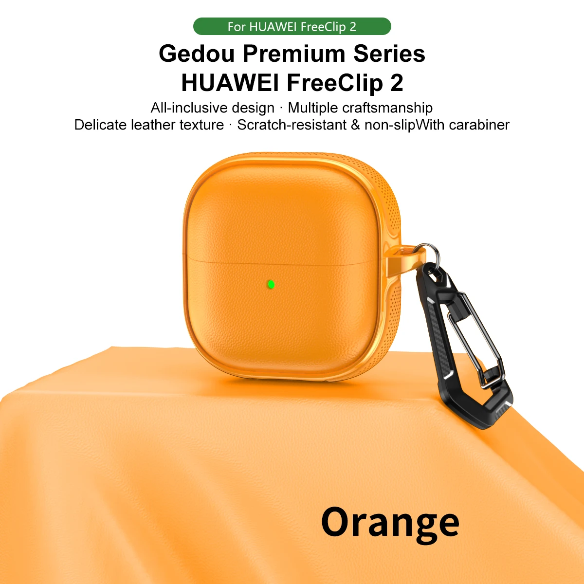 Für Huawei FreeClip2 Kabelloses Bluetooth-Headset Leder-Textur-Hülle Schutzhülle Anti-Verlust-Kopfhörertasche