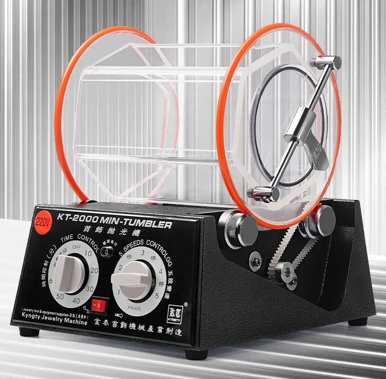 Small drum polishing machine walnut jewelry polishing machine antique coin grinding and cleaning machine