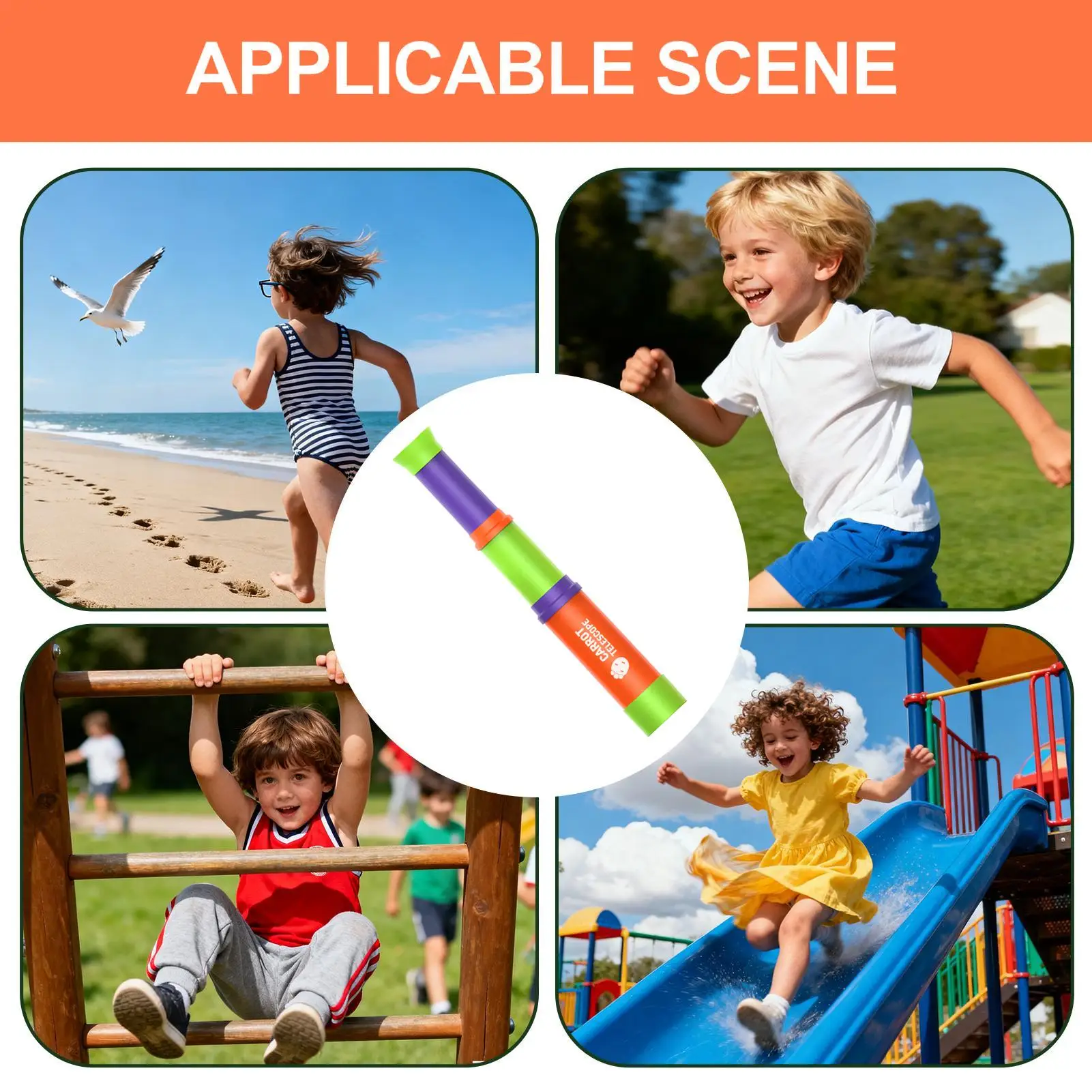 Retractable children's monocular telescope lightweight handheld outdoor hiking and camping telescope gift for children 6-12 year