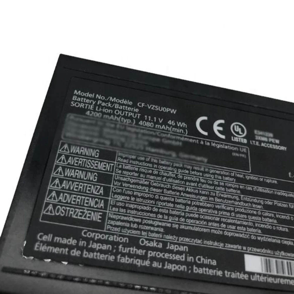 CF-VZSU0PW 11.1V 46Wh Original Laptop Battery for Panasonic Toughbook CF-54 Series CF-VZSU0PR