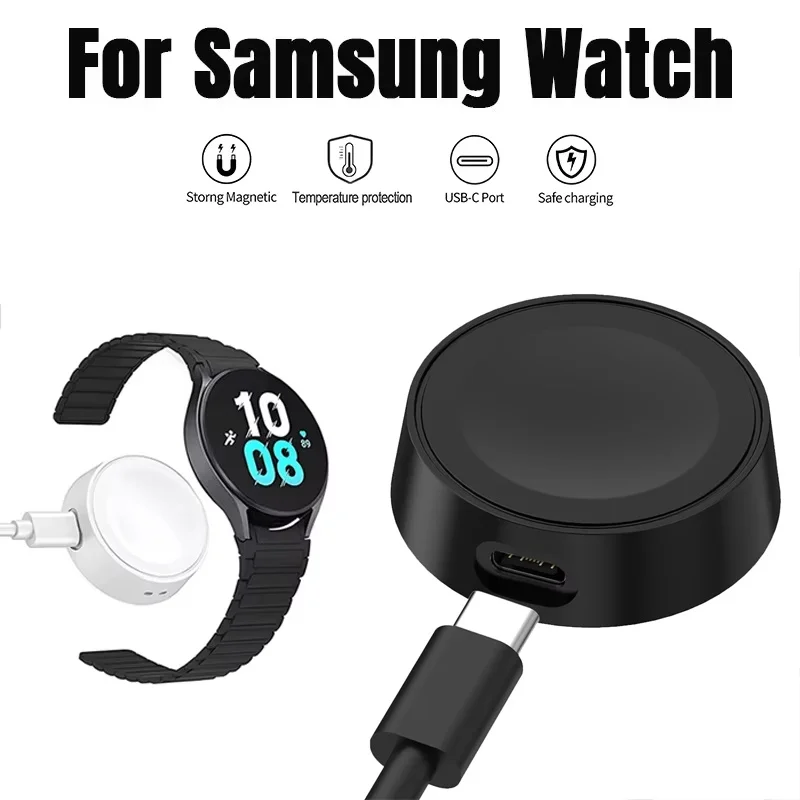 Portable Wireless Watch Charger For Samsung Galaxy Watch 7/6/5/4/3/Active 2/1 Type C Fast Charger Dock Power Adapter Accessories