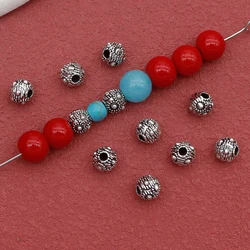 50pcs/Lot 5mm Pretty Dots Small Metal Loose Beads Bracelets Necklace Handmade Mini Spacers Separation DIY Jewelry Accessories