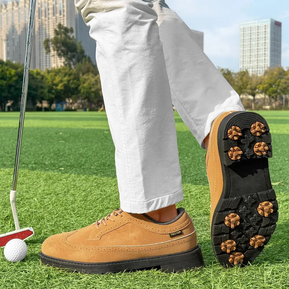 

2025 New men's professional non-slip, shock-absorbing, wear-resistant golf shoes golf shoes thick-soled sports shoes.